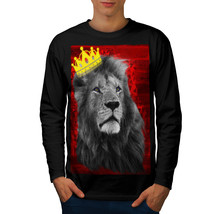 Royal Lion Kingdom Tee Cat Crown Men Long Sleeve T-shirt - £11.26 GBP