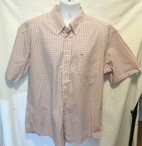 Tommy Hilfiger Mens Sz XL Pink Short Sleeve Button Up Shirt   - $11.88