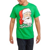 Santa Claus Christmas Tshirt Don&#39;t Stop Believing Ugly Christmas Sweater Shirt M - £11.67 GBP