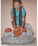 Vintage Native American Chalkware Indian Fetching Water - £113.31 GBP