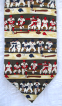 Allyn Neckwear &quot;7th Inning Stretch&quot; Baseball Dugout Tie Silk Twill Made ... - £11.17 GBP