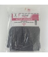 Zone Pro Active Wear Leggings High Waist Cell Phone Pocket Capri Medium - $14.56 CAD