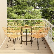  Garden Dining Set Black Poly Rattan Medium Ergonomic - €464,05 EUR