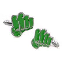 Hulk Cufflinks Comic Book Fan Super Hero Fist Green Gray Metal New W Gift Bag - $11.95