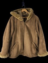 Braetan 1X Jacket Faux Suede Fur Fully Lined Hooded Full Zip Womens Coat... - $121.19