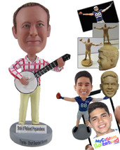 Personalized Bobblehead Male Banjo Player Wearing Long-Sleeved Shirt - Musicians - £72.72 GBP