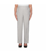 Alfred Dunner Women&#39;s High Waisted Straight Flat Front Pants Size 14 Gra... - $29.02