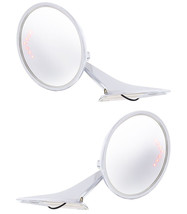 66-72 Chevy Bowtie Logo Outside Door Rear View Ribbed LED Mirrors Concave Convex - $148.24