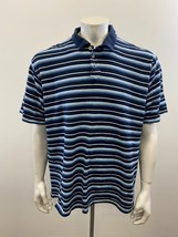 Columbia XCO Men&#39;s Blue Striped Polo Shirt Size XXL Short Sleeve Cotton - $10.84 CAD