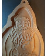 Santa with Apples Brown Longaberger Pottery Cookie Mold 1990 - £13.25 GBP