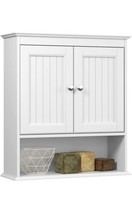 Spirich Home Bathroom Cabinet Wall Mounted with Doors, Wood Hanging Cabinet - £89.41 GBP