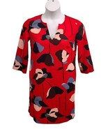 Boden Easy Notch Dress Womens 4 Red Floral Shift 3/4 Sleeve Pockets Modern - $19.80