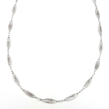 Vintage Trifari Silver Tone Filigree Link Necklace 24 in - £22.29 GBP