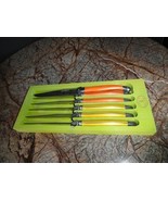 Laguiole Natura 6 Steak Knive Set &amp; Wood Tray New without cello wrapper - $120.00