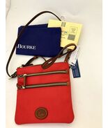 Dooney &amp; Bourke Triple Zip Durable Red Nylon/Leather Crossbody Bag Dust ... - $90.81 CAD