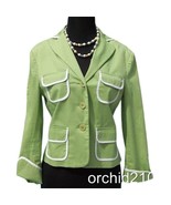 BCBG MAXAZRIA Stretch Cotton Jacket Top XS/S S Lined Green White Trim $222 - $68.09 CAD