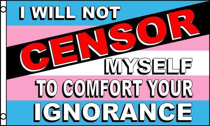 TRANSGEDER PRIDE IGNORANCE 3 X 5 FLAG FL742 banner rainbow wall hanging new - $6.60