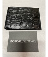 New Bosca Essentials Alligator Grain Leather Bifold Slim Wallet, Color B... - £35.14 GBP