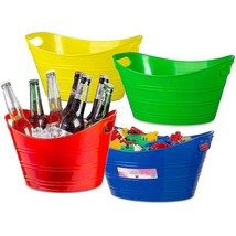 4 Pack - Oval Storage Tub With Handles, Colorful Halloween Candy Bowl Holder, Cl - £34.74 GBP