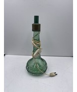 VINTAGE ITALY WINE JEANIE STYLE GLASS BOTTLE Table Lamp GREEN CEVIN - $60.91 CAD