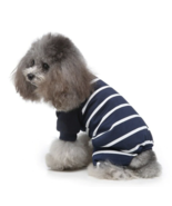 Puppy Stripped Pajamas Jumpsuit Blue Small - £25.47 GBP