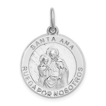 Silver  Spanish Saint Anne Medal Pendant QC9132 - $1,179.76 MXN
