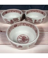 3 Vtg TOMES Asian 4.5” Rice Bowl Soup Bowl Set Cameo China Scenic Pagoda... - £28.04 GBP