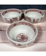 3 Vtg TOMES Asian 4.5” Rice Bowl Soup Bowl Set Cameo China Scenic Pagoda... - £26.78 GBP