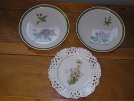 Vintage Lot of Hutschenreuther Germany Pink &amp; White Rose Botanical Flowe... - $12.19