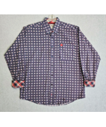 Cinch Button Down Shirt Mens Small Western Blue Red Floral Plaid Rodeo C... - $550.79 MXN