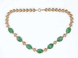 c1920&#39;s 14k/Jade Art Deco Period Wordley, Allsopp &amp; Bliss necklace - £2,218.70 GBP