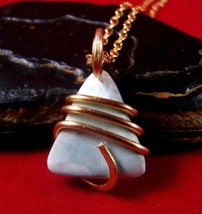 Larimar Dolphin Stone Bronze Merlin&#39;s Gold Gemstone Pendant 35 - $44.44