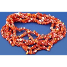 Red Millefiori Chip Glass Beads Beading 34&quot; Strand - £5.51 GBP