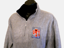 Elmo Fleece Sweat Shirt size Large Sesame Street Fuzzy Quarter Zip Pull ... - $19.75