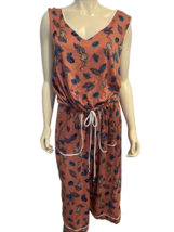 CuddlDuds  Pink Tiger Print V Neck V Back Sleeveless Romper Size P3X - $37.99