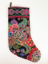 VERA BRADLEY Christmas Stocking Symphony In Hue Floral Flowers Paisley Retired - £7.95 GBP