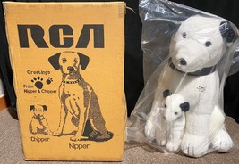 1993 Dakin RCA Victor Nipper &amp; Chipper Mascot Dogs 24&quot; Oversized Plush New w Box - £118.33 GBP