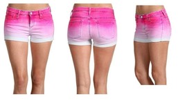 Juicy Couture Tie Dye Ombre J EAN Shorts In Hot Pink New 27 28 - £29.88 GBP