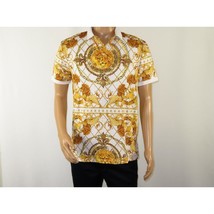 Mens PLATINI Sports Polo Shirt With Rhine Stones Lion Medallion DPP8246 White image 2