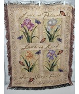 Kathleen Denis Multicolor Floral Love Is Patient Throw Blanket Size 36X44 - £26.73 GBP