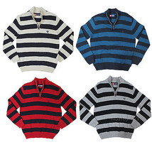 NWT CHAPS by Ralph Lauren Men 100% Cotton 1/4 Zip Pullover Sweater Strip... - $49.99