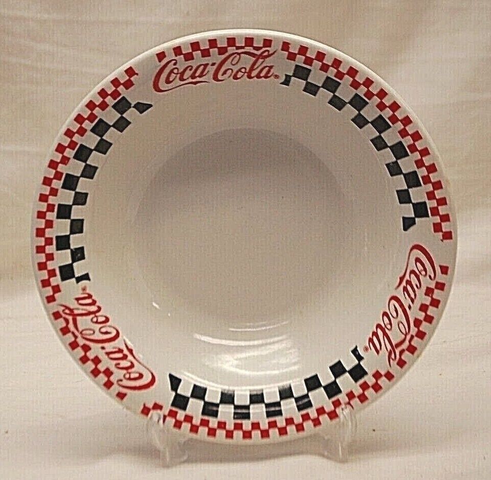 Primary image for Coca Cola Gibson Coupe Soup Bowl Diner Red & Black Checks Red Coca Cola