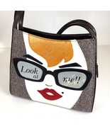 Vtg Vinyl Woman Lady Face Retro Look At Me Purse Handbag - $24.30 CAD