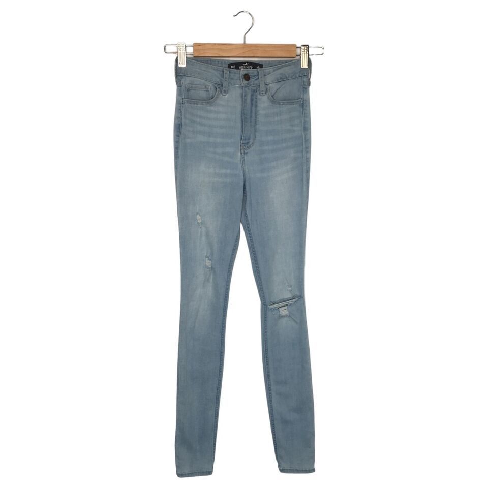 Hollister Jeans Womens 00R 23x30 Ultra High Rise Stretch Light Distresse... - $19.79