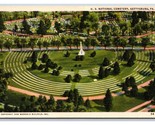 Birds Eye View US National Military Cemetery Gettysburg PA UNP Linen Pos... - $3.51