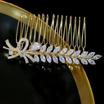 High quality CZ crystal hair comb bride gold / silver hair comb wedding hair acc - £34.84 GBP