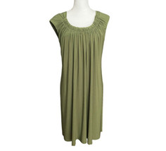 Evan Picone Dress Cap Sleeve Stretch Pleated Green NEW - £27.25 GBP