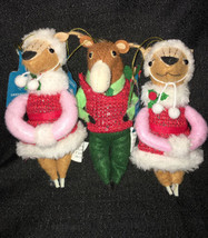 NWT 2019 Target Plush Holiday Critters Lot Of 3 Ornaments Reindeer Moose - $24.30