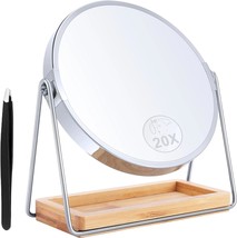 B Beauty Planet 20X Magnifying Mirror With Bamboo Base, Double Sided Magnifying - £23.71 GBP