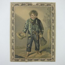 George Baxter Print Poor Boy Crossing Sweeper Chimney Sweep London Antique 1853 - £31.45 GBP